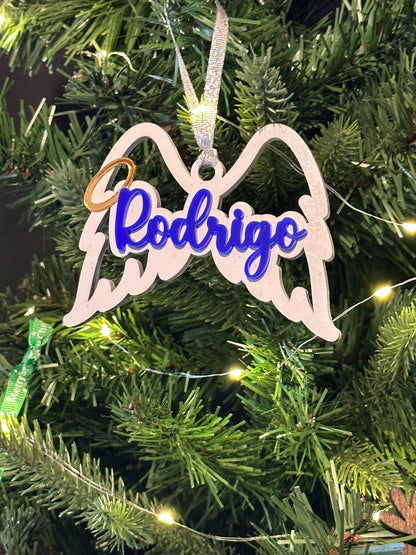 Custom Angel Wings Ornament with name