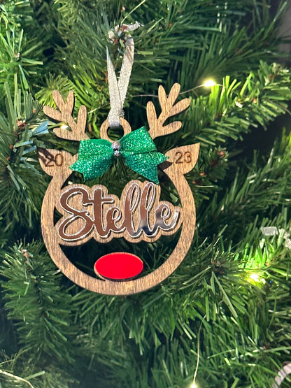 Personalized Holiday Reindeer Ornament