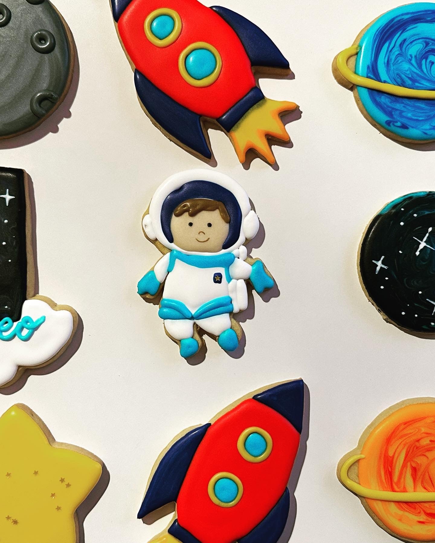 Space, Rockets, Planets and Astronauts Cookies - One Dozen (12)