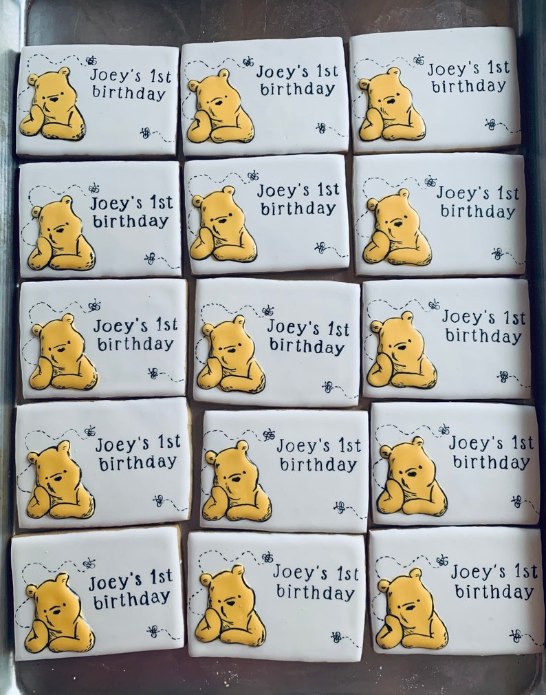 Winnie the Pooh Inspired Cookies - One Dozen (12)